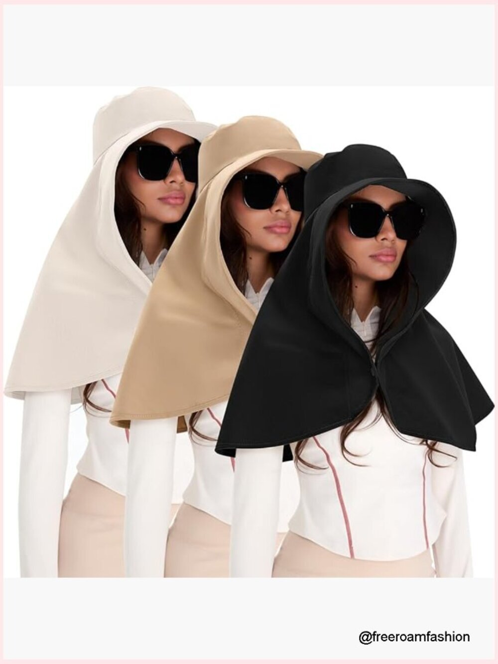Wide Brim Sun Hats for Women - UPF 50+ Neck Flap Bucket Hats